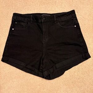 Kendall Kylie High Waist Midnight Black Denim Shorts Womens Size 9 Waist 29